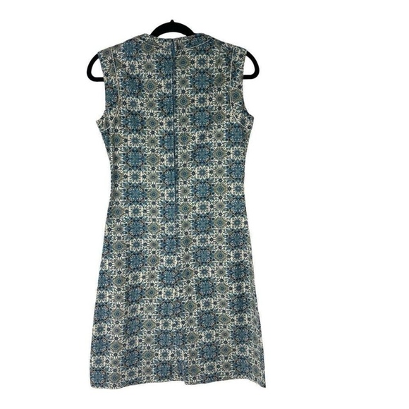 Vintage 1960s Printed Fitted Dress Mod Retro XS‎ Womens - Picture 3 of 7